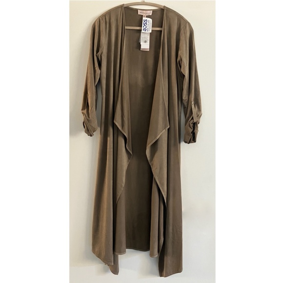 NWT Philosophy bronze color fall earth tones long duster cardigan size XS - Picture 1 of 15